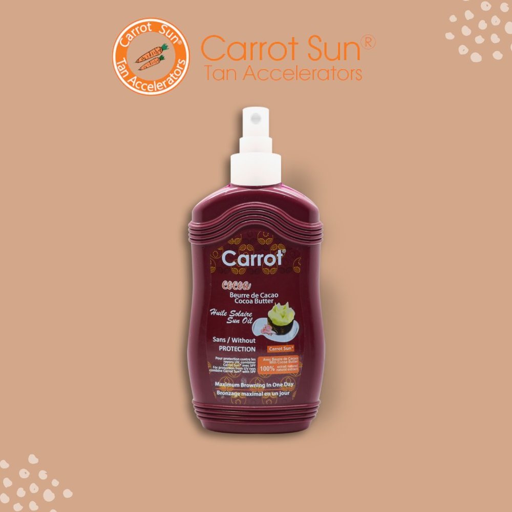 Carrot Sun Tan Accelerator Cocoa Butter Oil with and L-Tyrosine